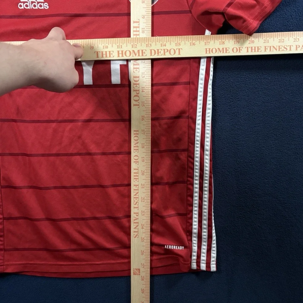 adidas Campeon 21 Mens Small Red Soccer Jersey Short Sleeve Shirt City FC 27